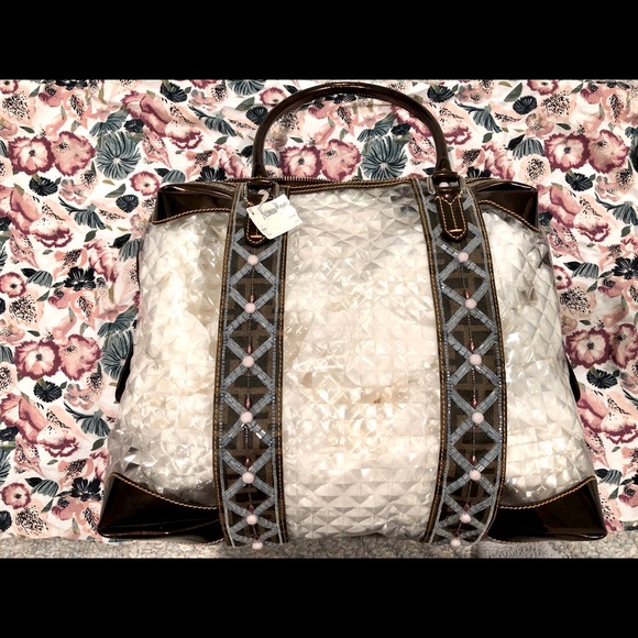 FENDI Clear and Beaded Shoulder Tote